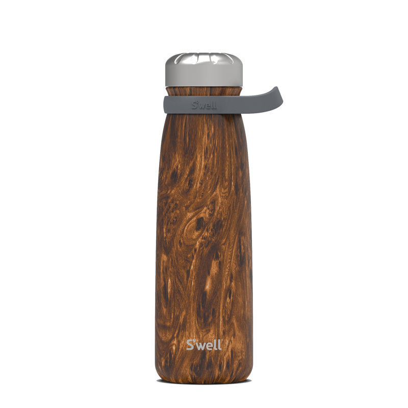 S'well Stainless Steel Traveler - 40 Fl Oz - Triple-Layered Vacuum-Insulated Containers, Teakwood