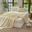 Ensemble de literie 100% coton lavé 4 pièces, 1 drap-housse, 1 drap plat et 2 taies d'oreiller, ensemble de draps texturés confortables-124541786-124541788