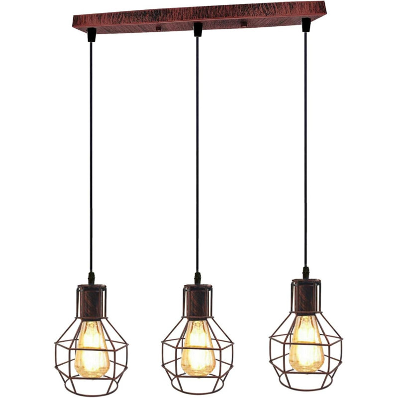 3 - Light Rustic Red Pendant