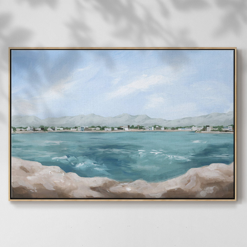 " Turquoise Isle III ", 17" H x 25" W x 2" D, Natural