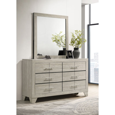 Commode 6 tiroirs avec miroir Imya