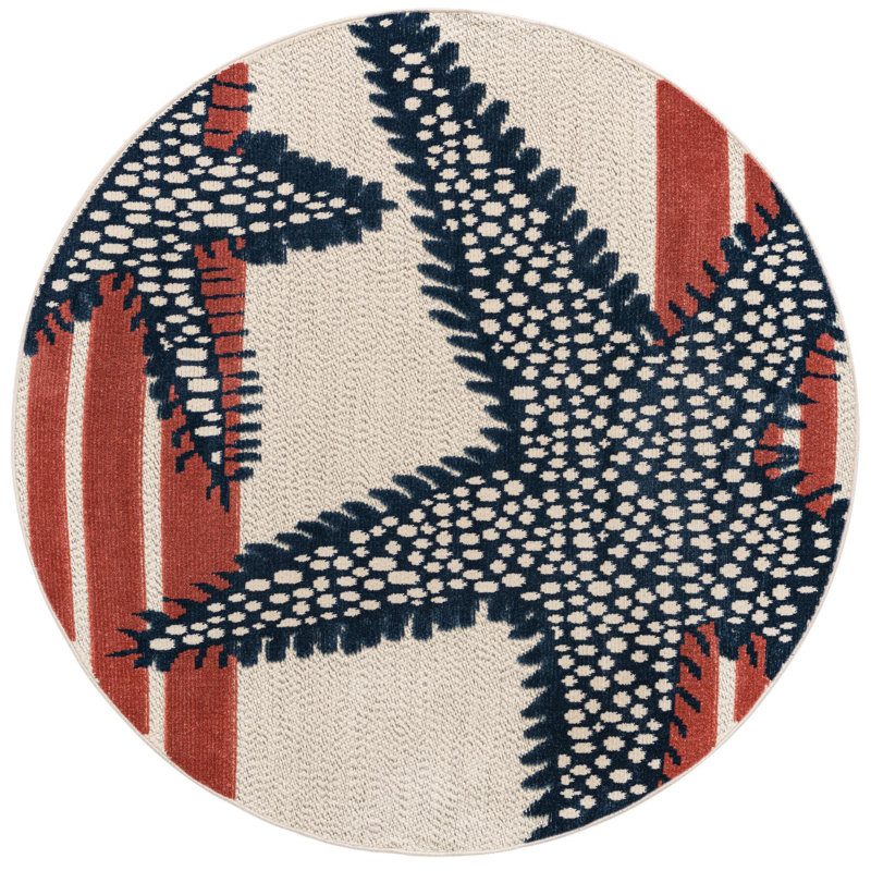 Millville Indoor/Outdoor Rug Ivory, Round 5'3"