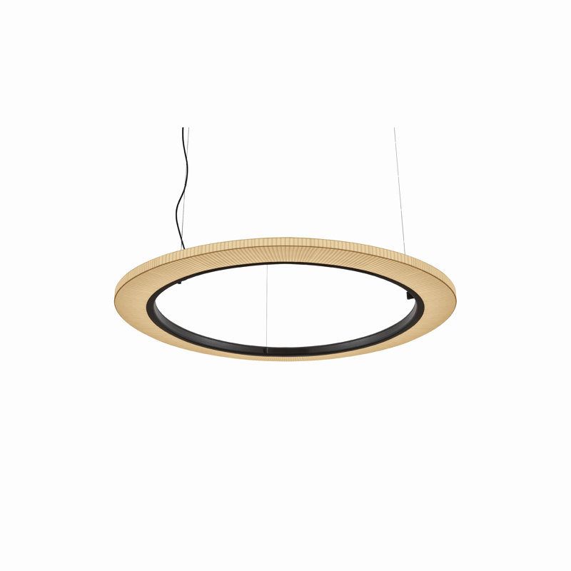 Roda 1 - Light Brown LED Single Pendant, White Ribbon