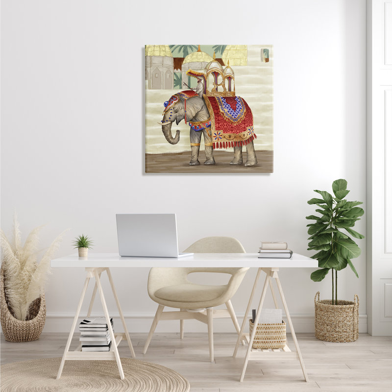 «Elephant Parade Eastern», impression sur toile, H 30 po x l 30 po x P 1,5 po, Toile tendue