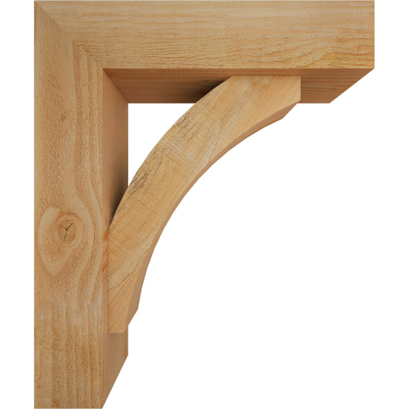 Thorton Block Bracket with Offset Brace, 24 x 20, 6"W Douglas Fir (Rough Sawn)