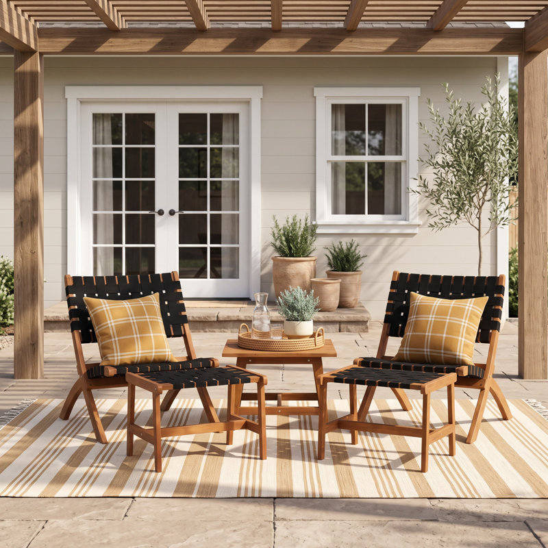 Fera Bosch 2 - Person Outdoor Seating Group, Natural/Black