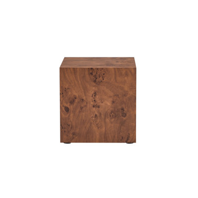 Premium Burl Walnut Veneer MDF Cube Table