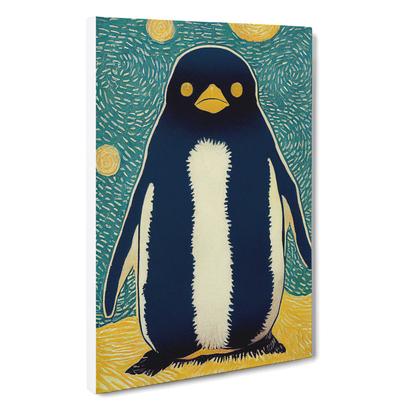 XC1022-3496X Penguin Painting - Wrapped Canvas Print, 60cm H x 40cm W x 2cm D