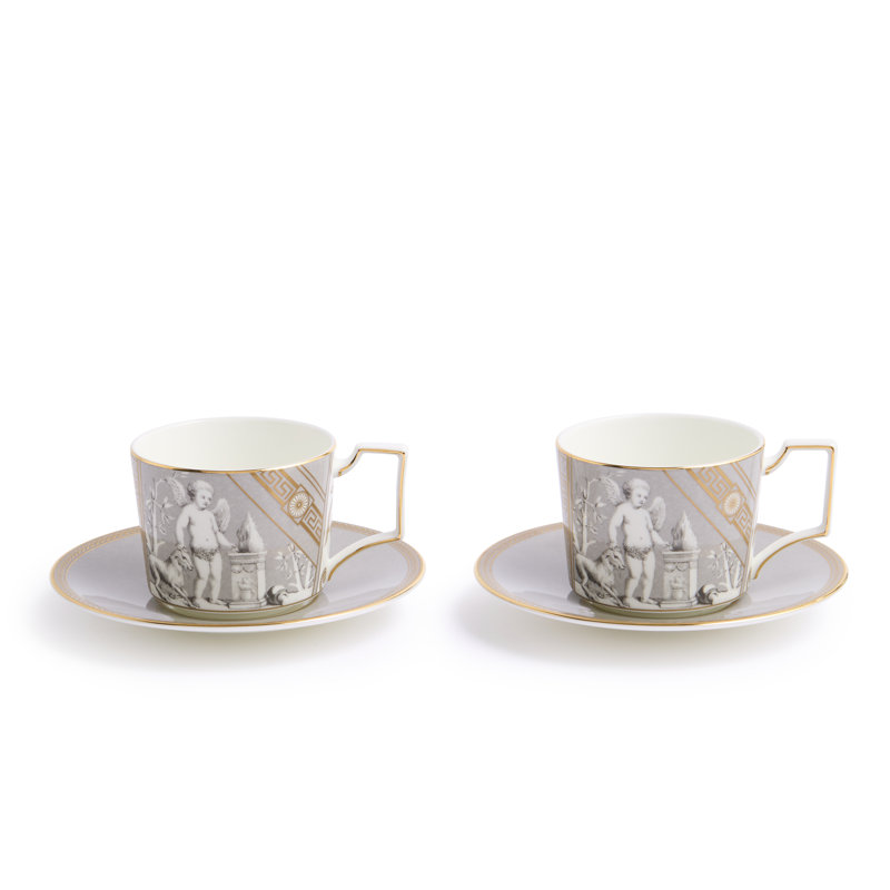 Renaissance China Teapot Set Teapot, Gray/Gold