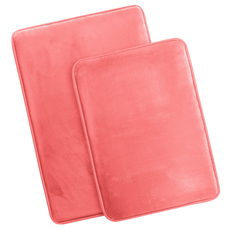 Steph Luxury Ultra Soft and Absorbent Memory Foam Bath Rug Set with Non-Slip Backing, Small: 17"W x 24"L / Large: 20"W x 34"L
