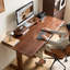 Bureau rectangulaire en bois massif brun noisette-1677279574