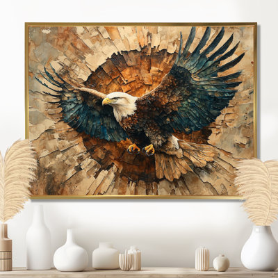Aigle Gervin dans une forêt, échos de la liberté III - aigle, art mural
