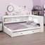 Lit de jour avec tablettes de rangement, USB, DEL et lit gigogne-291464034