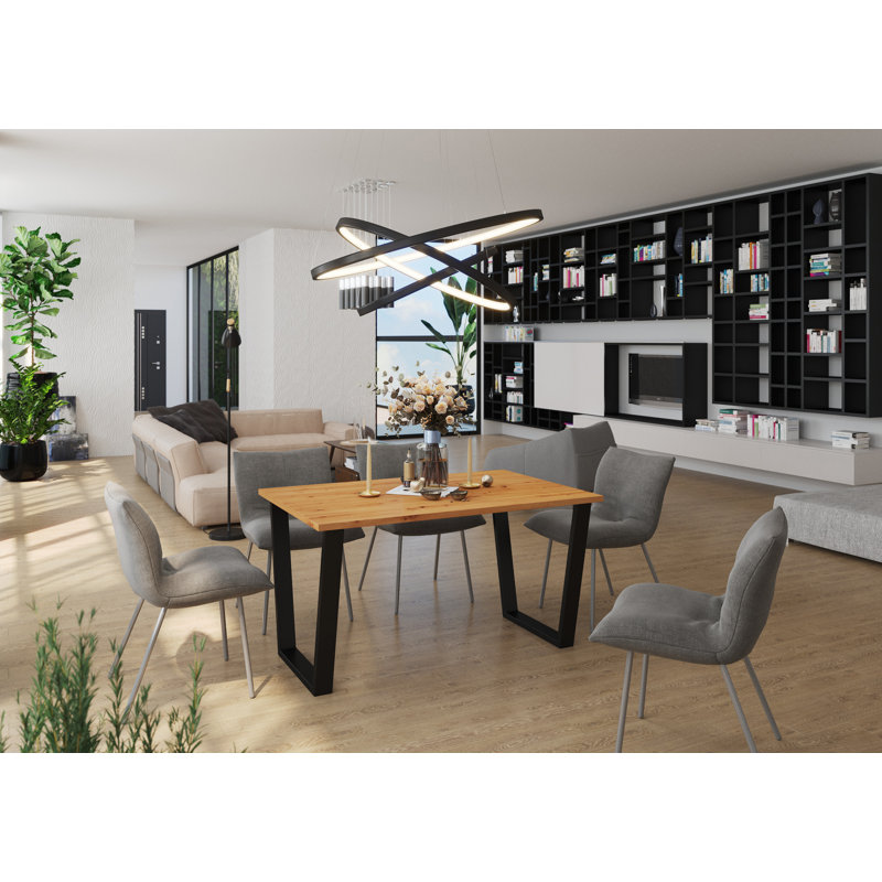 Edlynn Dining Table, Yellow, 75cm H x 138cm L x 90cm W