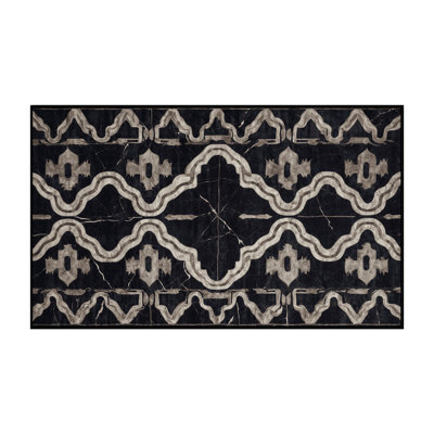 Machine Washable Black Area Rug