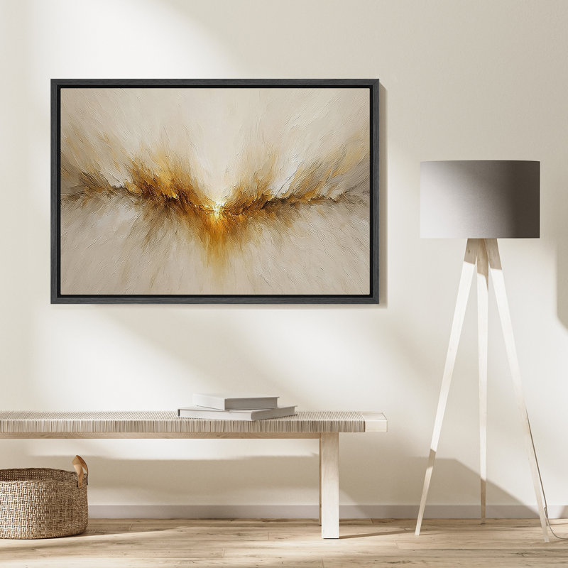 «Golden Burst», reproduction d'art sur toile abstraite encadrée, impression d'art contemporain pour le salon, le couloir ou la chambre à coucher