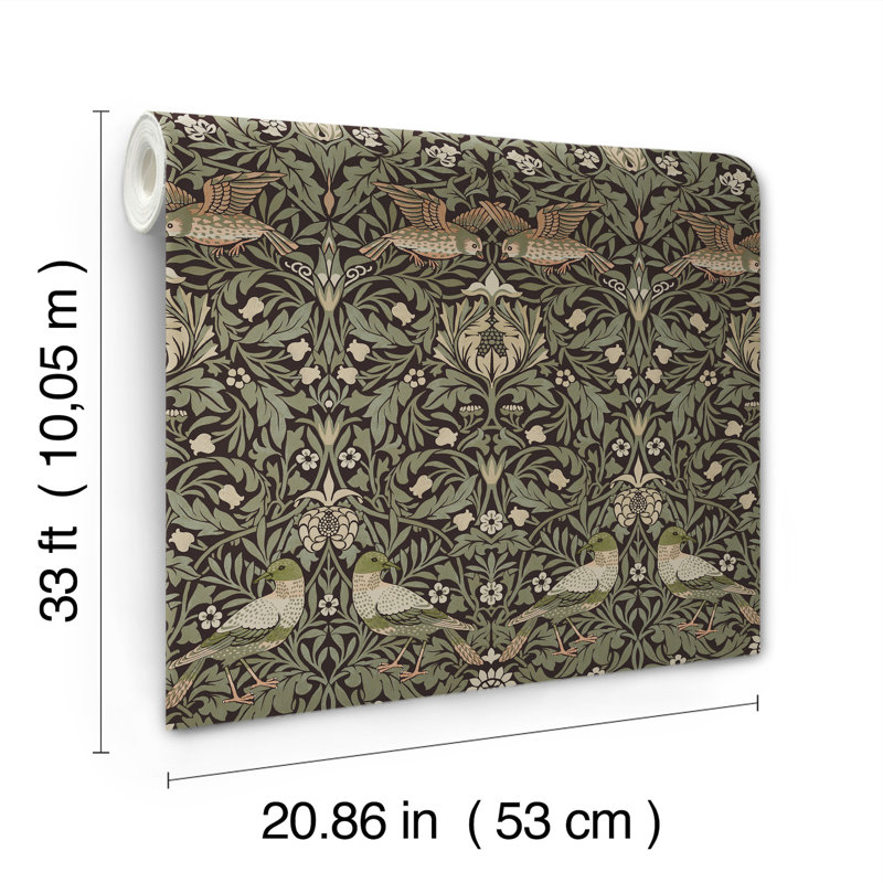 Papier peint oiseau, Brun