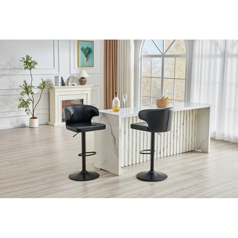 Ergonomic Adjustable Swivel Bar Stool with High-Back Support