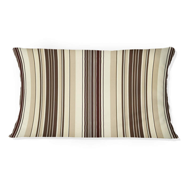 Brown White Pinstripe I - Modern Lumbar Pillow