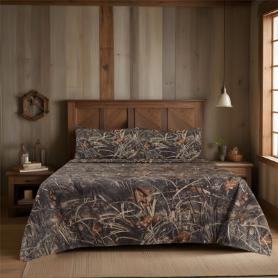 Realtree Max 4 Camo Bedding Sheet Set Polycotton Rustic Farmhouse Bedding for Lodge, Cabin & Hunting Bed Set – Perfect for Camouflage Themed Bedroom -  07141000014KM