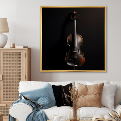 Violon vibrato élégant ébène sur toile