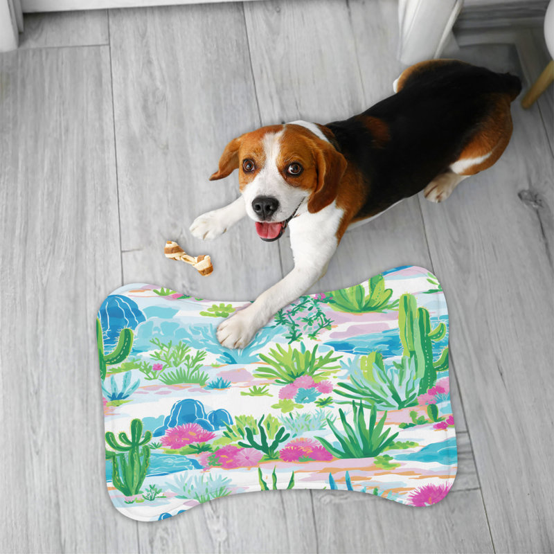 Trendy Western Motifs - 1 Piece Bone Shape Feeding Mat