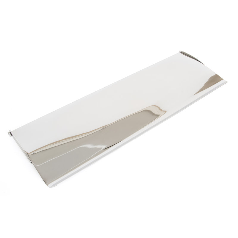 Letter Plate Covers Brass Mail Slot, Polished Chrome, 13cm H x 35.4cm W x 1.2cm D