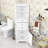 Triangle Bathroom Corner Cabinet with Adjustable Shelves, Triangle Drawers and Enclosed Storage-1437062273