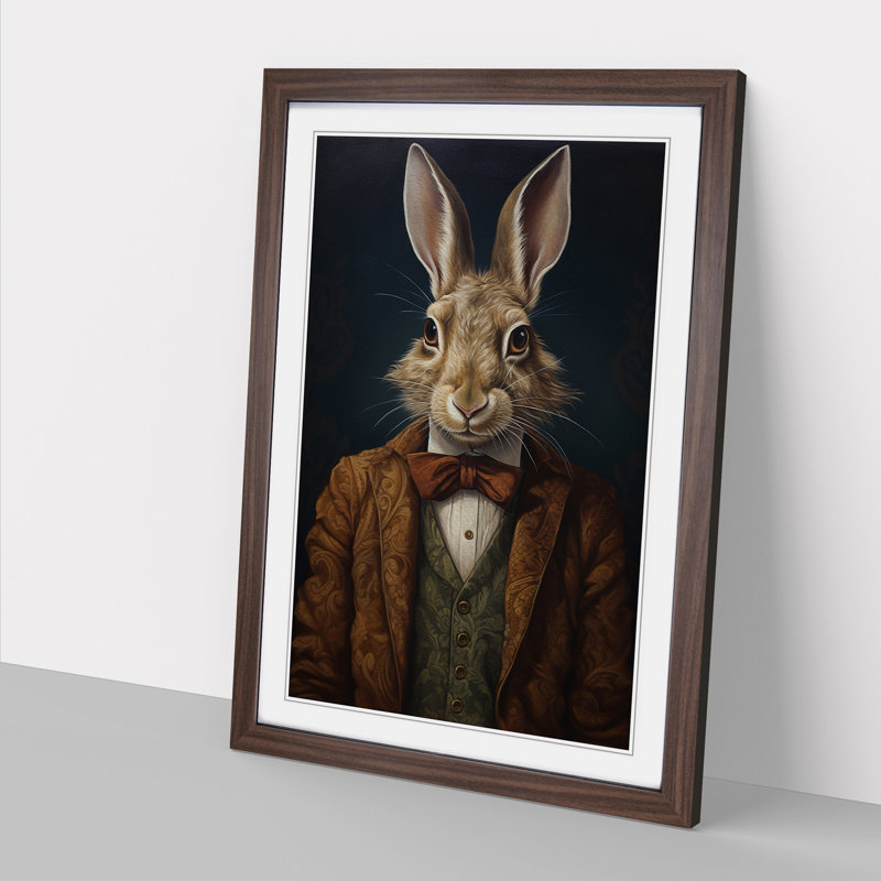 Hare Classicism Art - Framed Print, Walnut Framed, 64cm H x 46cm W x 2cm D