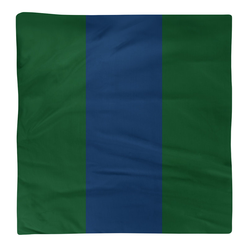 Utah Striped Square Napkin, 10" W x 10" L, Green/Navy/Green, Cotton Twill