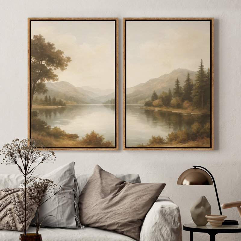 Art mural encadré sur toile, rétro muraux abstraits pour chambre à coucher, H 24 po x l 16 po, Naturel