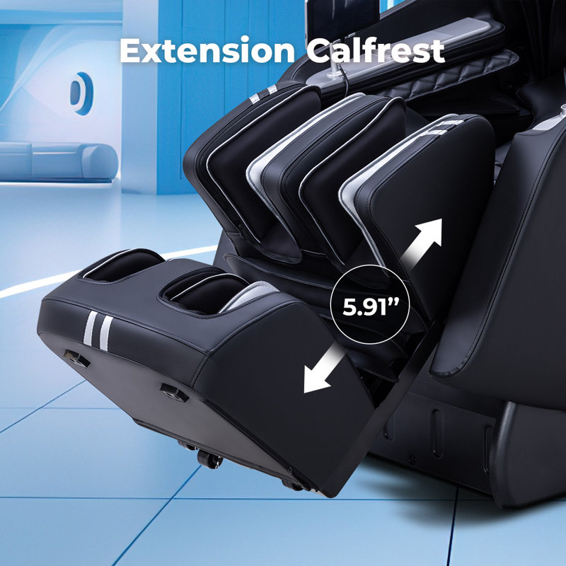 Fauteuil de massage MT398 4D Zero Gravity, Similicuir noir