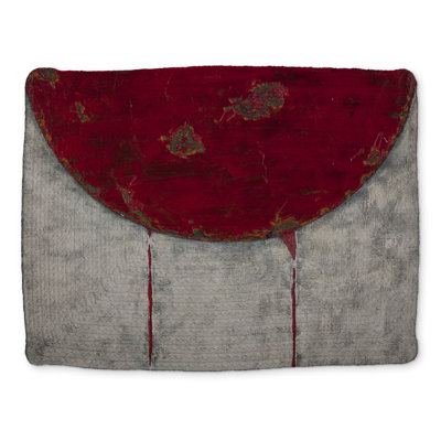 Napperon rouge en polyester tressé demi-cercle - Modern Home Decor