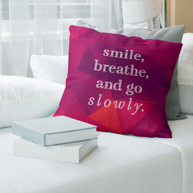 Housse de coussin Faux Gemstone Go Slowly, 26 po x 26 po, Rubellite, Polyester/ Bourre en polyester