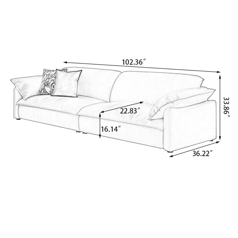 Coussin modulaire en polyester vert, 3, Vert, H 33,86 po x l 102,36 po x P 36,22 po