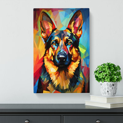 German Shepherd Orphism - Wrapped Canvas