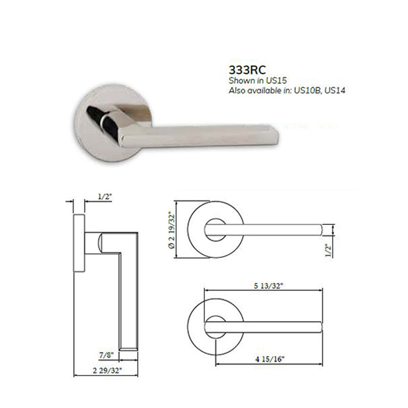 Flat Door Lever with Round Rosette