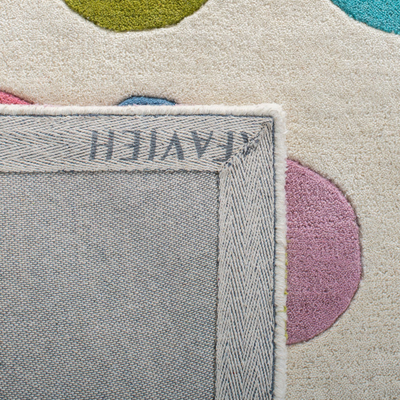 Amier Hand Tufted Wool Polka Dots Rug, Rectangle 5' x 8'