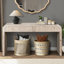 Console Farmhouse, table d'entrée avec deux tiroirs à poignées cachées, console pour l'intérieur