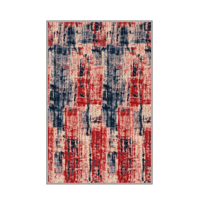 Soft Hall Carpet 2.6 x 4.9 Feet | 100% Polyester, 0.04 in Pile Height | Antibacterial, Non-Slip Underside | Woven with 3D Digital Printing | Machine Washable | Durable & Stylish for Entryways & Living Rooms