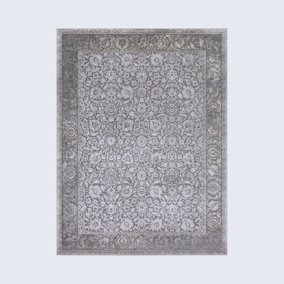 Tapis gris tissé à la machine Alexander