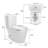 1.1/1.6 GPF Elongated Comfort Height Floor Mounted One-Piece Toilet