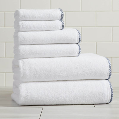 Lightweight Cotton Decorative Border Bath Towel Set