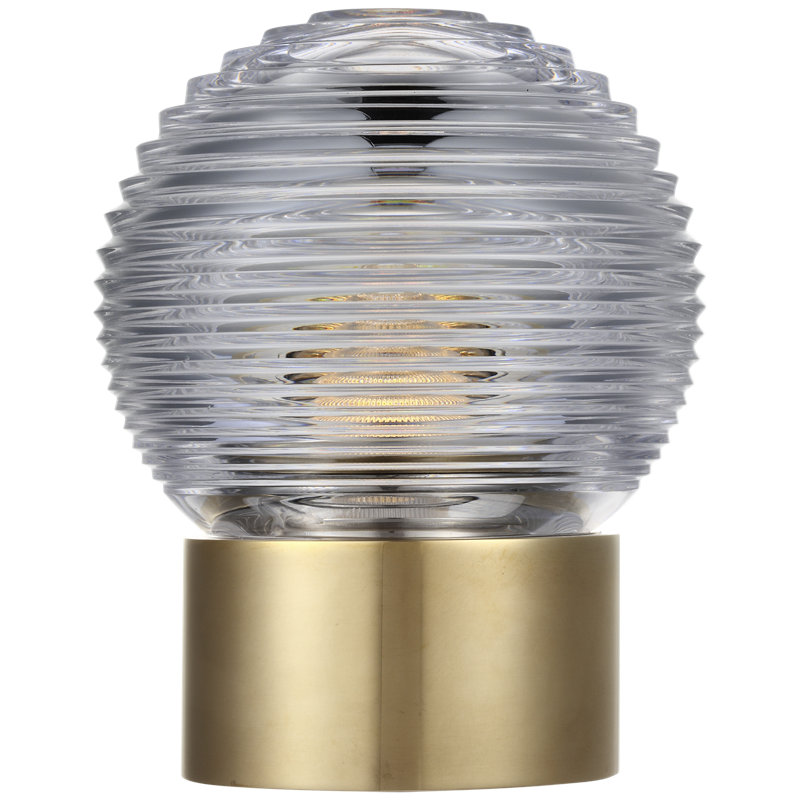 Waterford Circon 7" Rechargeable Accent Lamp  with Clear Crystal, Gold