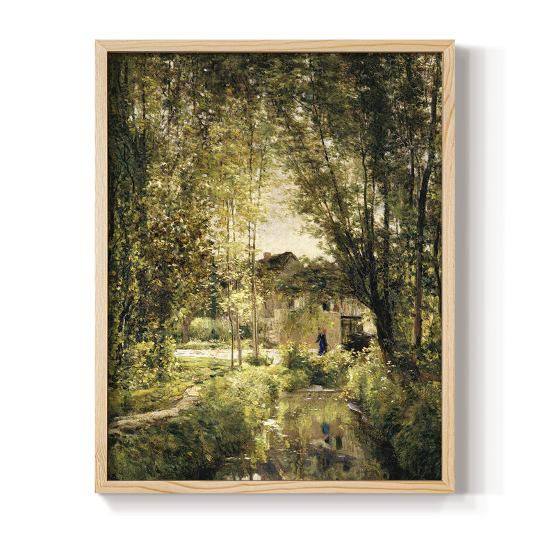 Vintage Landscape CCX Framed Print - Solid Wood, Natural, 21" H x 17" W