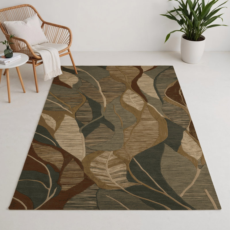 Tapis d'intérieur et d'extérieur brun Nature, Rectangle 9 pi x 12 pi