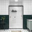 76" High Double Sliding Shower Door With Handle For Towel Hanging, Black Aluminum Frame, Easy Installation Steps Guide