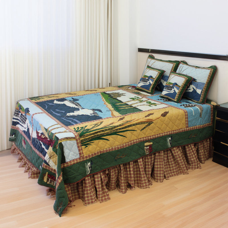 Loon Rustic Cotton Patchwork Quilt, King Quilt