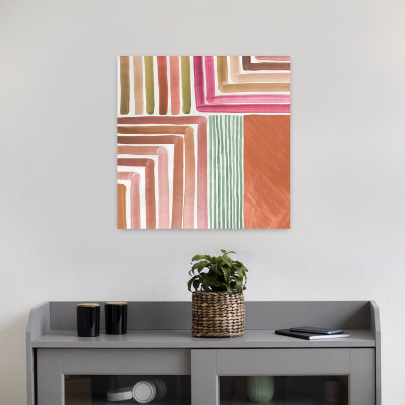 Art moderne abstrait géométrique Mikado I, H 18 po x l 18 po