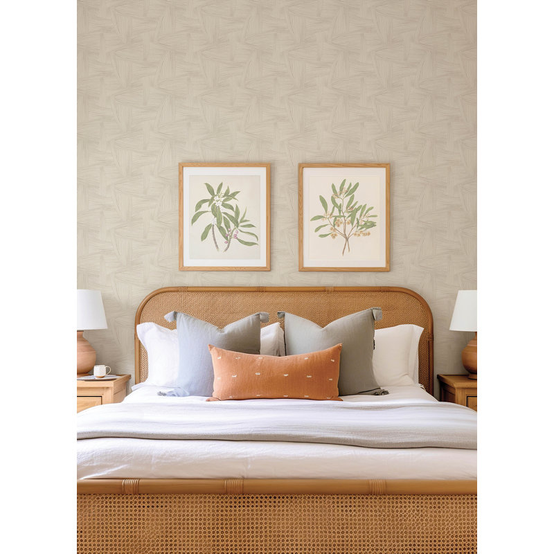 Reid Black Woven Geometric Wallpaper, Light Brown